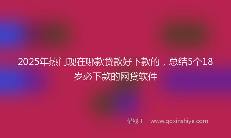 2025年热门现在哪款贷款好下款的，总结5个18岁必下款的网贷软件