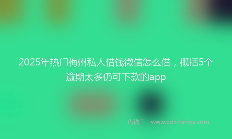 2025年热门梅州私人借钱微信怎么借，概括5个逾期太多仍可下款的app