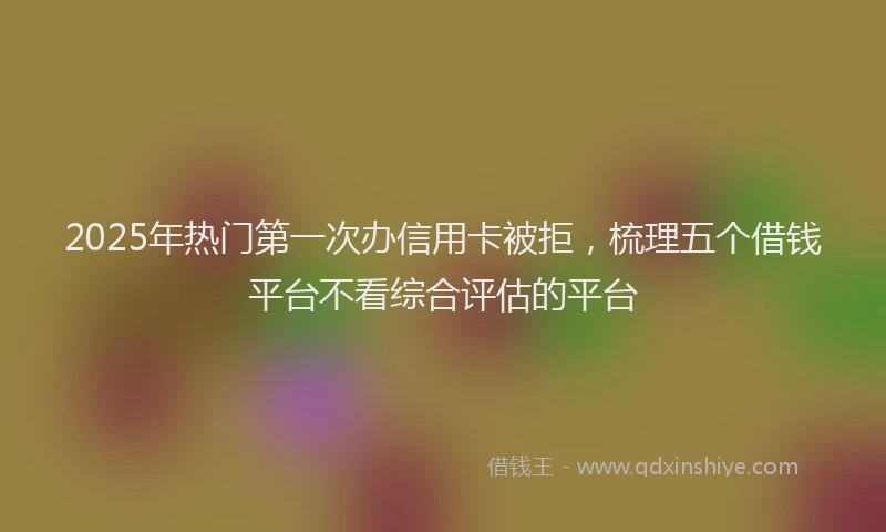 2025年热门第一次办信用卡被拒，梳理五个借钱平台不看综合评估的平台