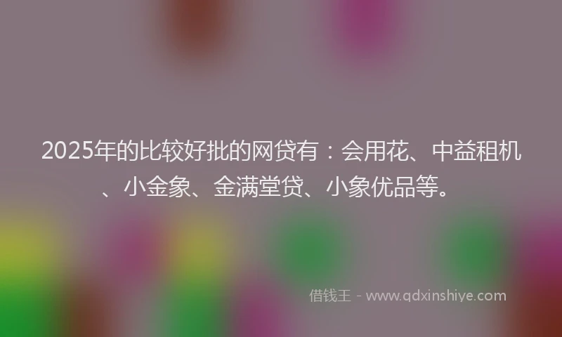 2025年的比较好批的网贷有：会用花、中益租机、小金象、金满堂贷、小象优品等。