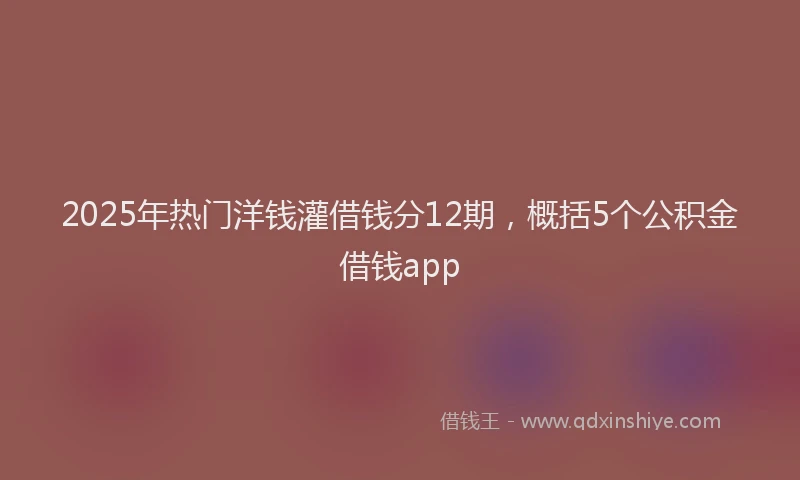 2025年热门洋钱灌借钱分12期，概括5个公积金借钱app