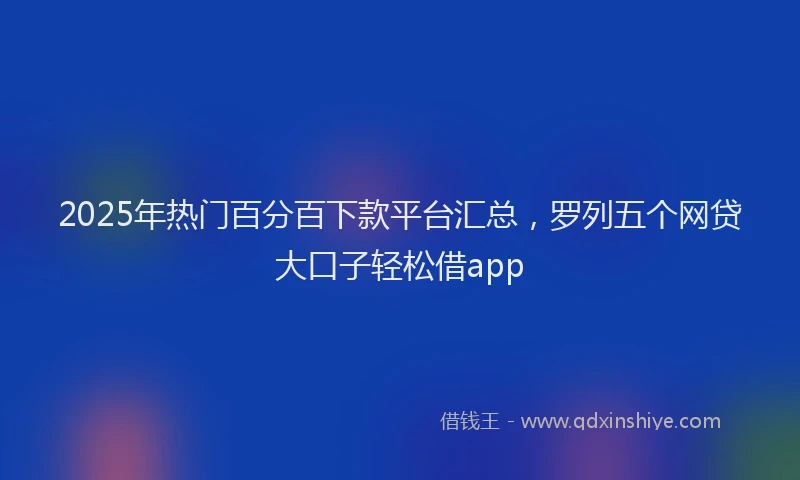 2025年热门百分百下款平台汇总，罗列五个网贷大口子轻松借app