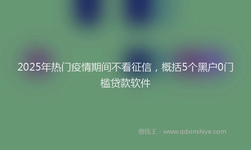 2025年热门疫情期间不看征信，概括5个黑户0门槛贷款软件
