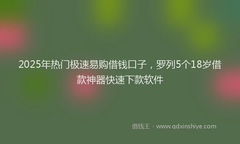2025年热门极速易购借钱口子，罗列5个18岁借款神器快速下款软件