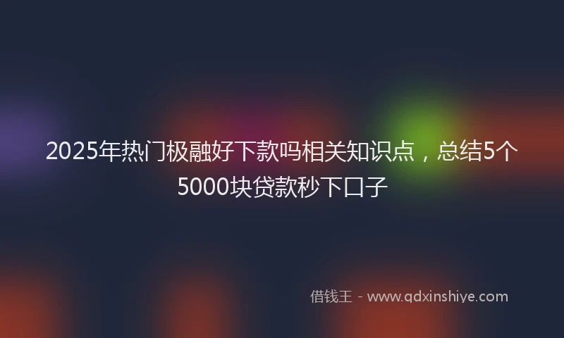2025年热门极融好下款吗相关知识点，总结5个5000块贷款秒下口子