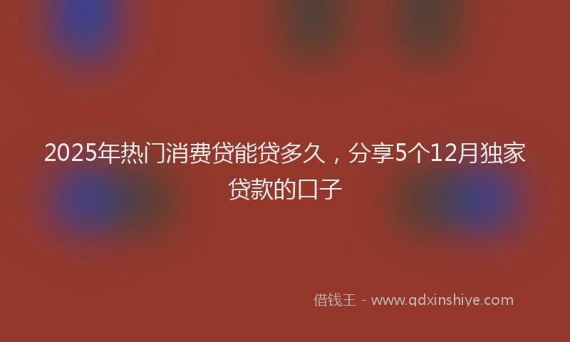 2025年热门消费贷能贷多久，分享5个12月独家贷款的口子