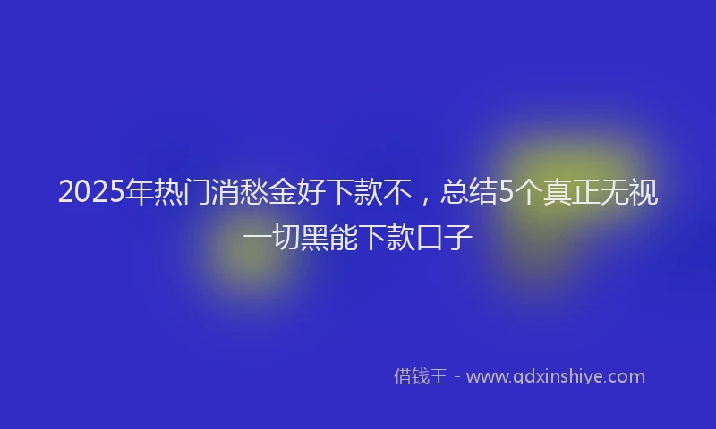 2025年热门消愁金好下款不，总结5个真正无视一切黑能下款口子