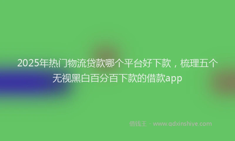 2025年热门物流贷款哪个平台好下款，梳理五个无视黑白百分百下款的借款app