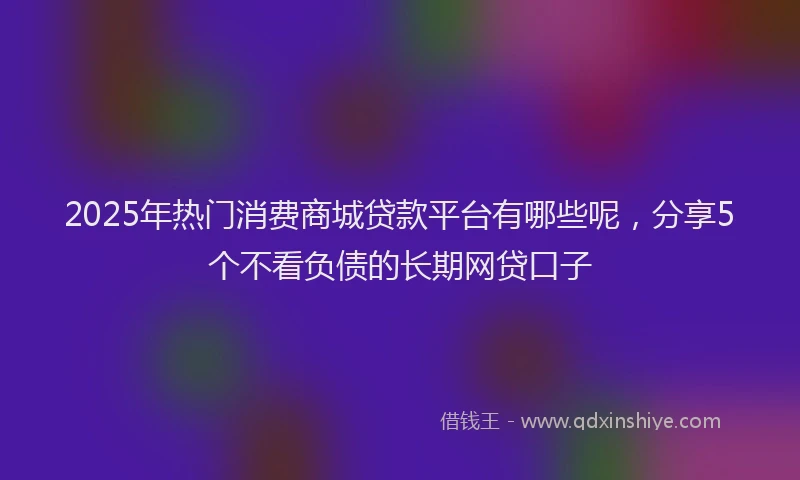 2025年热门消费商城贷款平台有哪些呢，分享5个不看负债的长期网贷口子