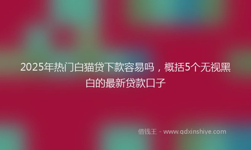 2025年热门白猫贷下款容易吗，概括5个无视黑白的最新贷款口子