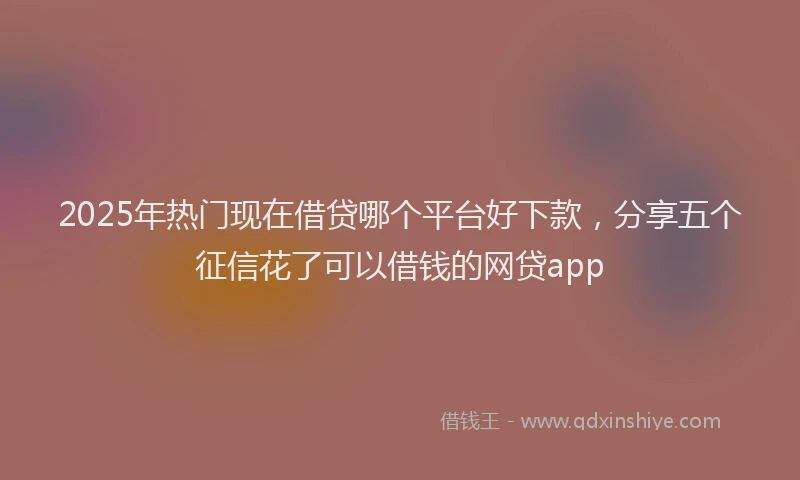 2025年热门现在借贷哪个平台好下款，分享五个征信花了可以借钱的网贷app