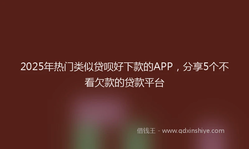 2025年热门类似贷呗好下款的APP，分享5个不看欠款的贷款平台