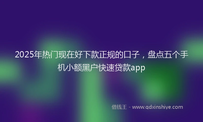 2025年热门现在好下款正规的口子，盘点五个手机小额黑户快速贷款app