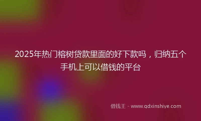2025年热门榕树贷款里面的好下款吗，归纳五个手机上可以借钱的平台