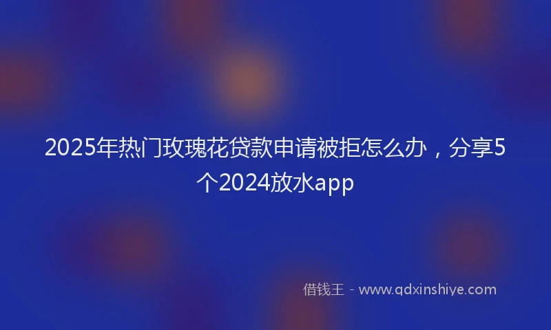 2025年热门玫瑰花贷款申请被拒怎么办，分享5个2024放水app