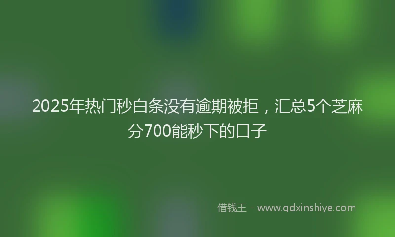 2025年热门秒白条没有逾期被拒，汇总5个芝麻分700能秒下的口子