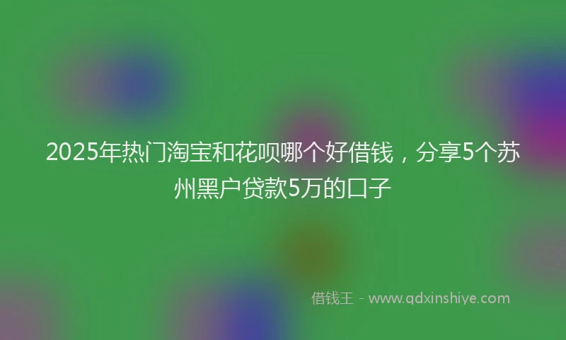 2025年热门淘宝和花呗哪个好借钱，分享5个苏州黑户贷款5万的口子