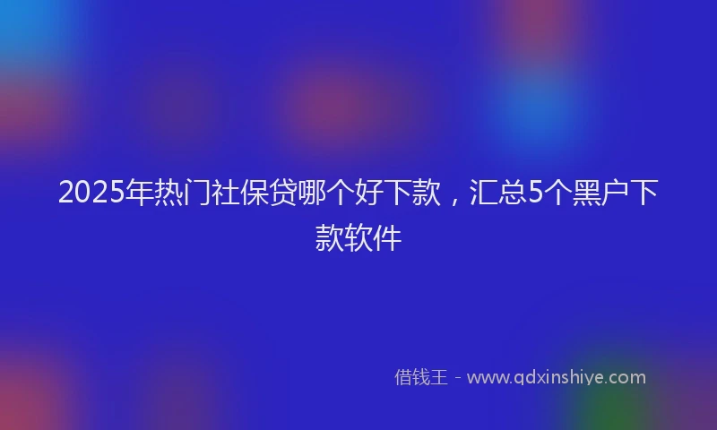 2025年热门社保贷哪个好下款，汇总5个黑户下款软件
