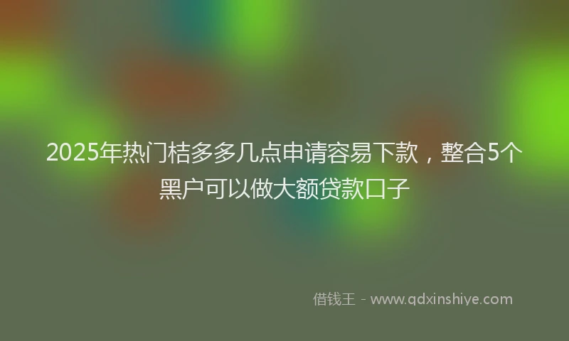 2025年热门桔多多几点申请容易下款，整合5个黑户可以做大额贷款口子