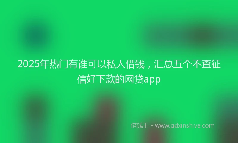 2025年热门有谁可以私人借钱，汇总五个不查征信好下款的网贷app