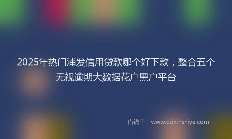 2025年热门浦发信用贷款哪个好下款，整合五个无视逾期大数据花户黑户平台