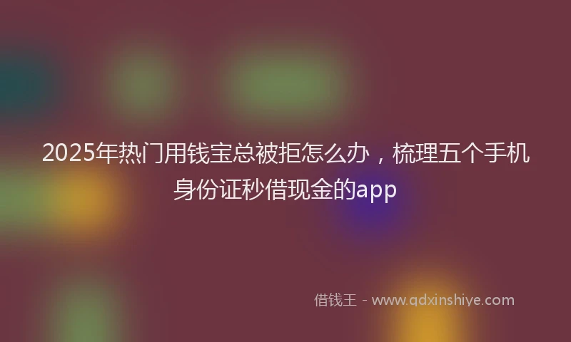 2025年热门用钱宝总被拒怎么办，梳理五个手机身份证秒借现金的app