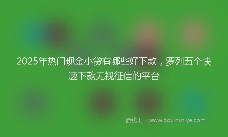 2025年热门现金小贷有哪些好下款，罗列五个快速下款无视征信的平台