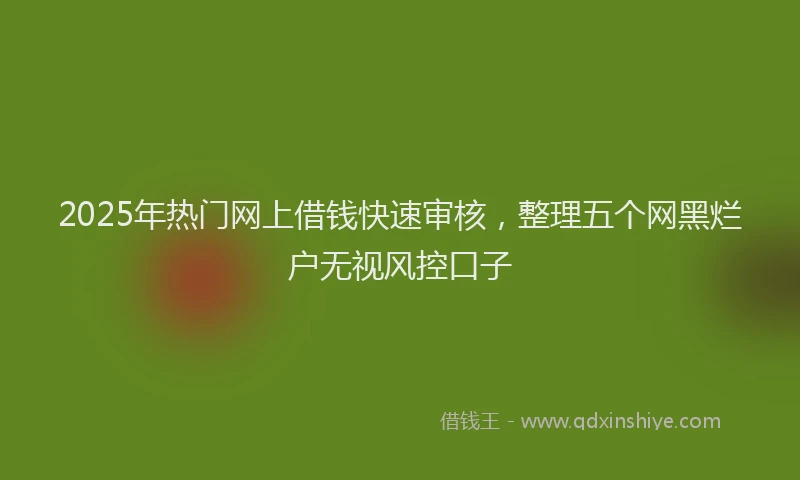 2025年热门网上借钱快速审核，整理五个网黑烂户无视风控口子