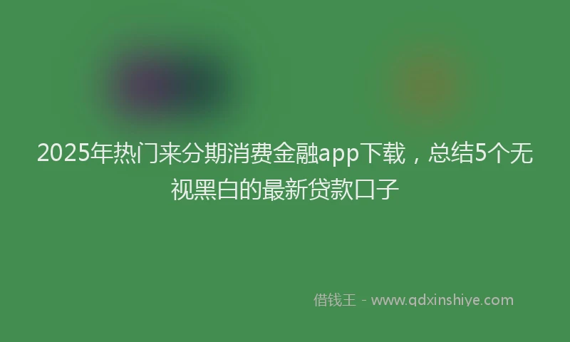 2025年热门来分期消费金融app下载，总结5个无视黑白的最新贷款口子