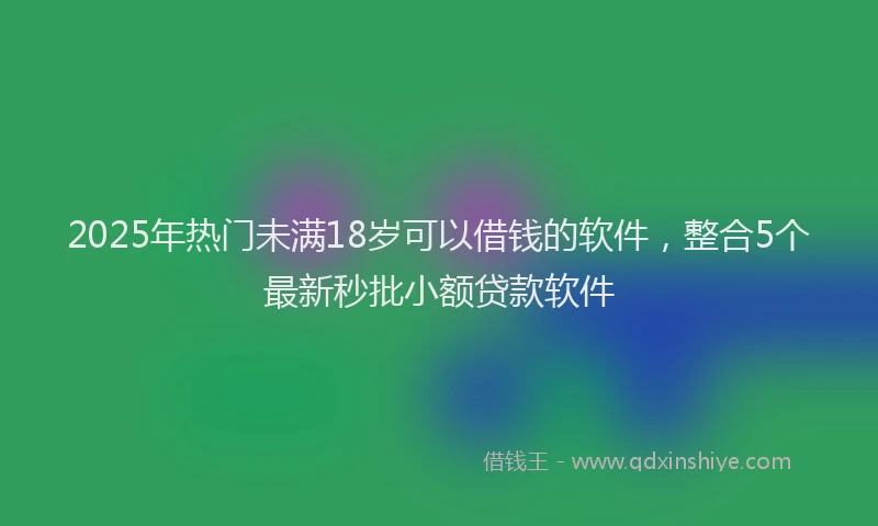 2025年热门未满18岁可以借钱的软件，整合5个最新秒批小额贷款软件