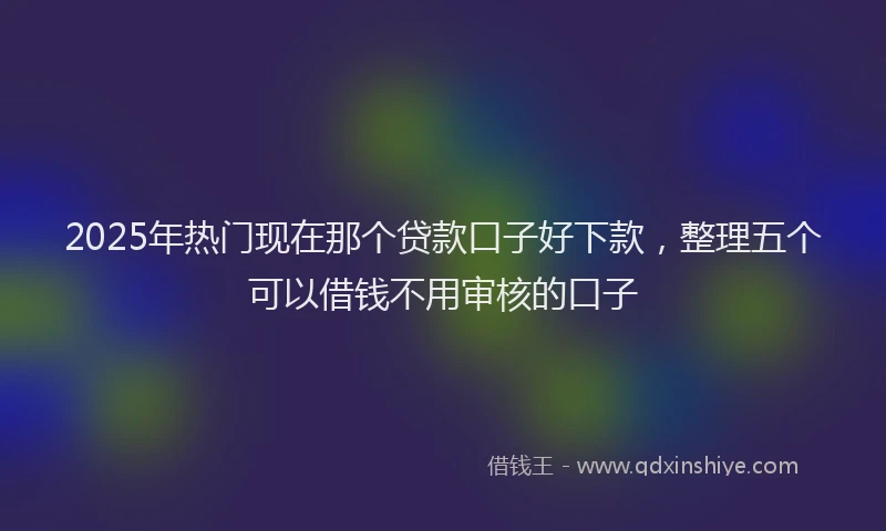 2025年热门现在那个贷款口子好下款，整理五个可以借钱不用审核的口子