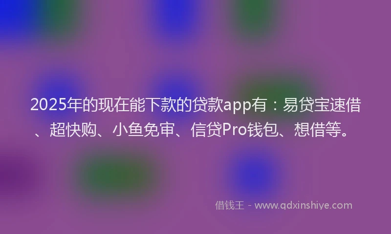 2025年的现在能下款的贷款app有：易贷宝速借、超快购、小鱼免审、信贷Pro钱包、想借等。