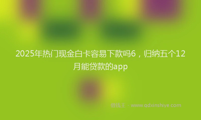 2025年热门现金白卡容易下款吗6，归纳五个12月能贷款的app