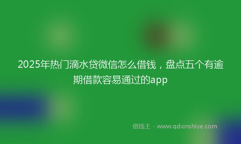 2025年热门滴水贷微信怎么借钱，盘点五个有逾期借款容易通过的app