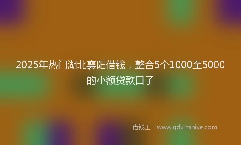 2025年热门湖北襄阳借钱，整合5个1000至5000的小额贷款口子
