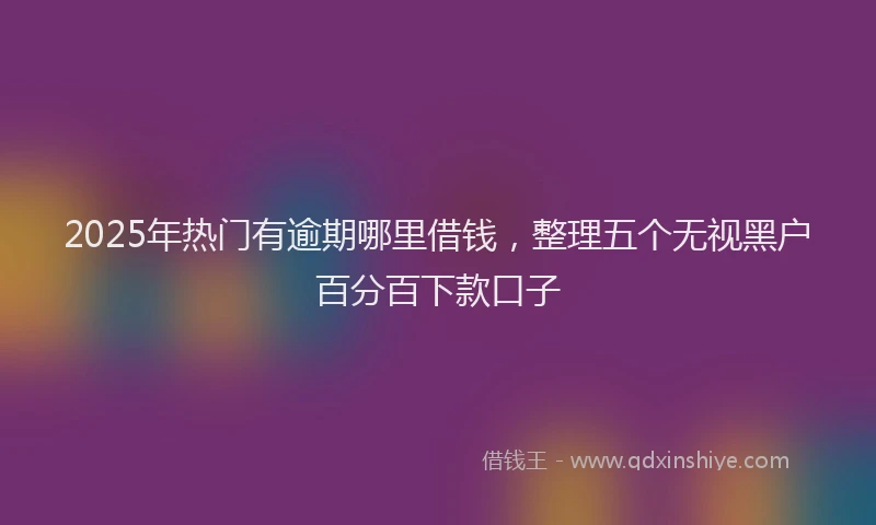 2025年热门有逾期哪里借钱，整理五个无视黑户百分百下款口子