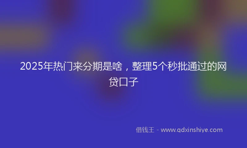 2025年热门来分期是啥，整理5个秒批通过的网贷口子