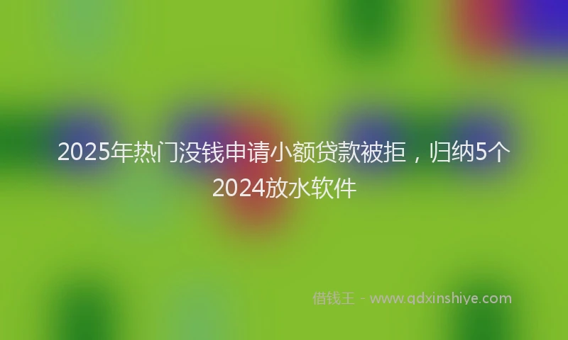 2025年热门没钱申请小额贷款被拒，归纳5个2024放水软件