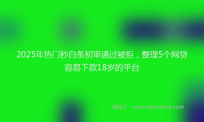 2025年热门秒白条初审通过被拒，整理5个网贷容易下款18岁的平台