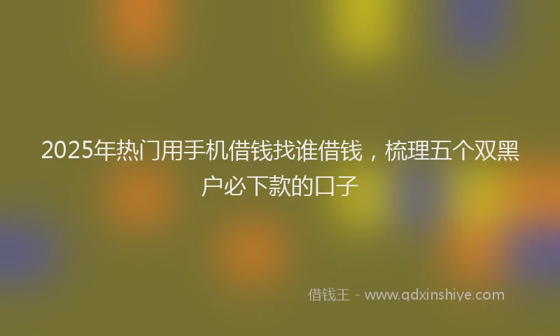 2025年热门用手机借钱找谁借钱，梳理五个双黑户必下款的口子