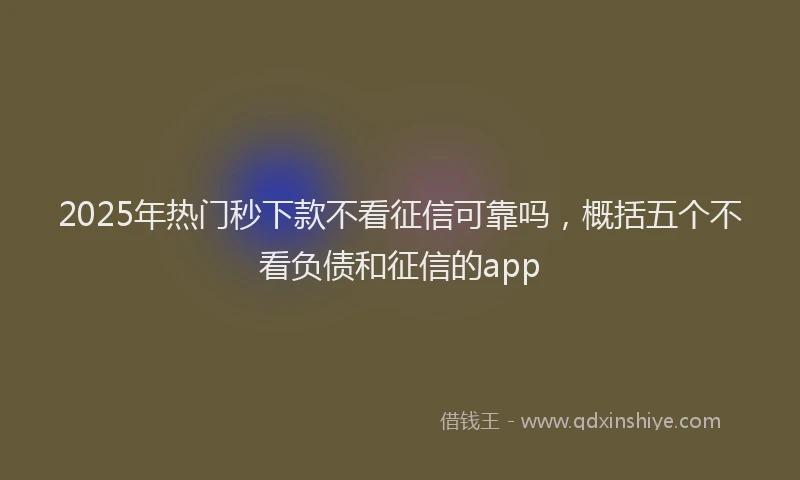 2025年热门秒下款不看征信可靠吗，概括五个不看负债和征信的app