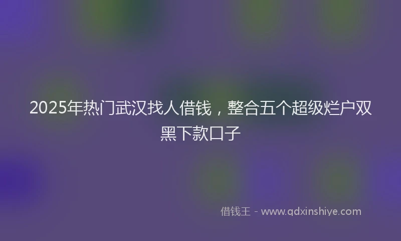 2025年热门武汉找人借钱，整合五个超级烂户双黑下款口子