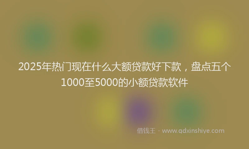 2025年热门现在什么大额贷款好下款，盘点五个1000至5000的小额贷款软件