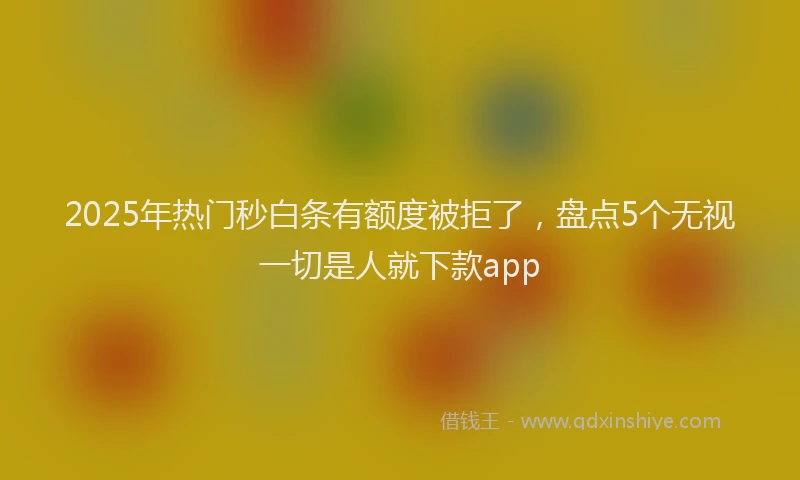 2025年热门秒白条有额度被拒了，盘点5个无视一切是人就下款app
