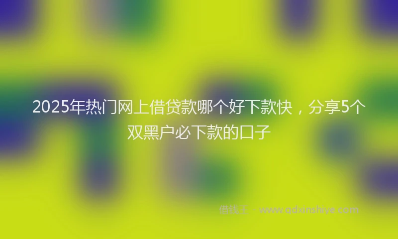 2025年热门网上借贷款哪个好下款快，分享5个双黑户必下款的口子
