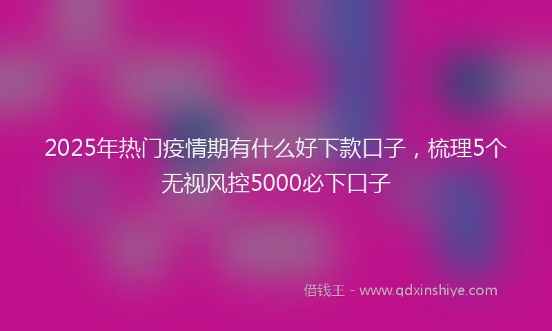 2025年热门疫情期有什么好下款口子，梳理5个无视风控5000必下口子