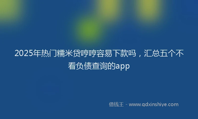 2025年热门糯米贷哼哼容易下款吗，汇总五个不看负债查询的app