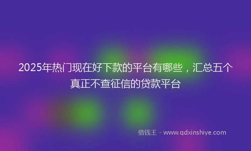 2025年热门现在好下款的平台有哪些，汇总五个真正不查征信的贷款平台