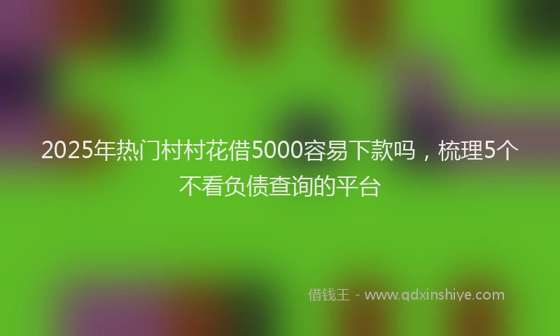 2025年热门村村花借5000容易下款吗，梳理5个不看负债查询的平台