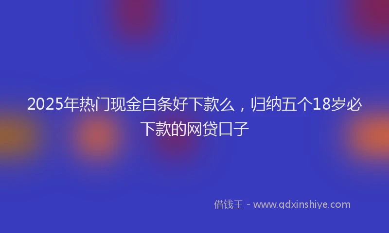 2025年热门现金白条好下款么，归纳五个18岁必下款的网贷口子